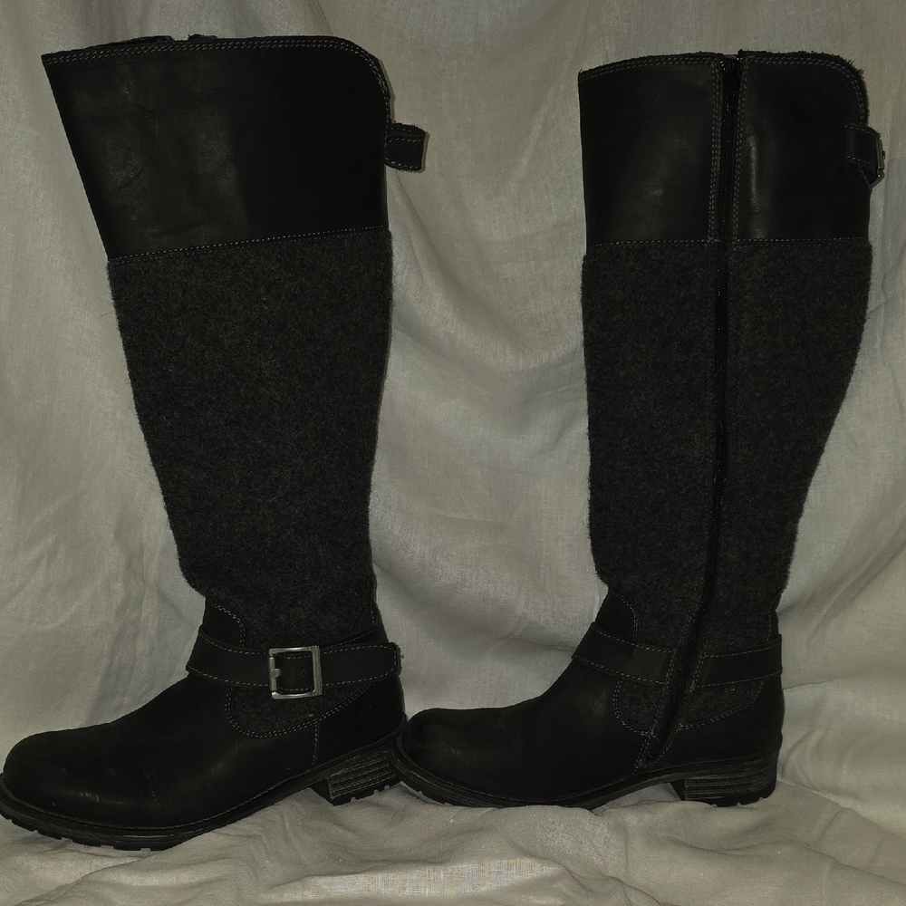 Bos. & Co. Black and Gray Over the Knee Boots